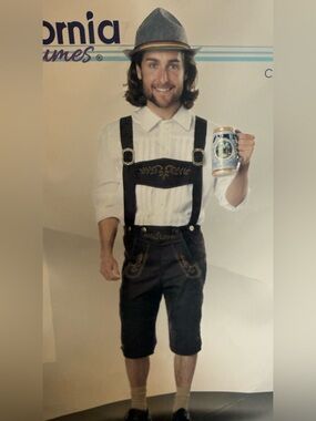 New California Costumes deluxe Lederhosen and hat Octoberfest Costume -